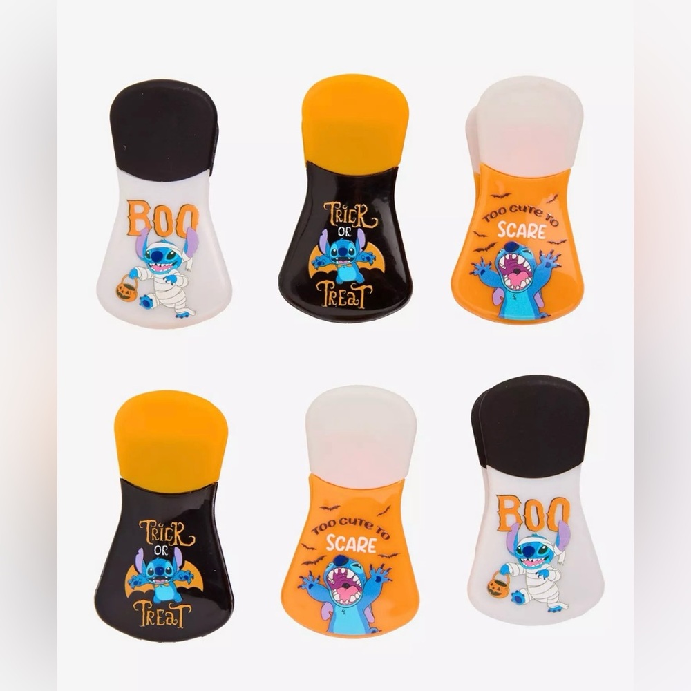 Disney Stitch Halloween Magnetic Bag Clip Set new